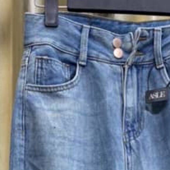 Blue High Waist Straight Leg Jeans - Picture 4 of 4